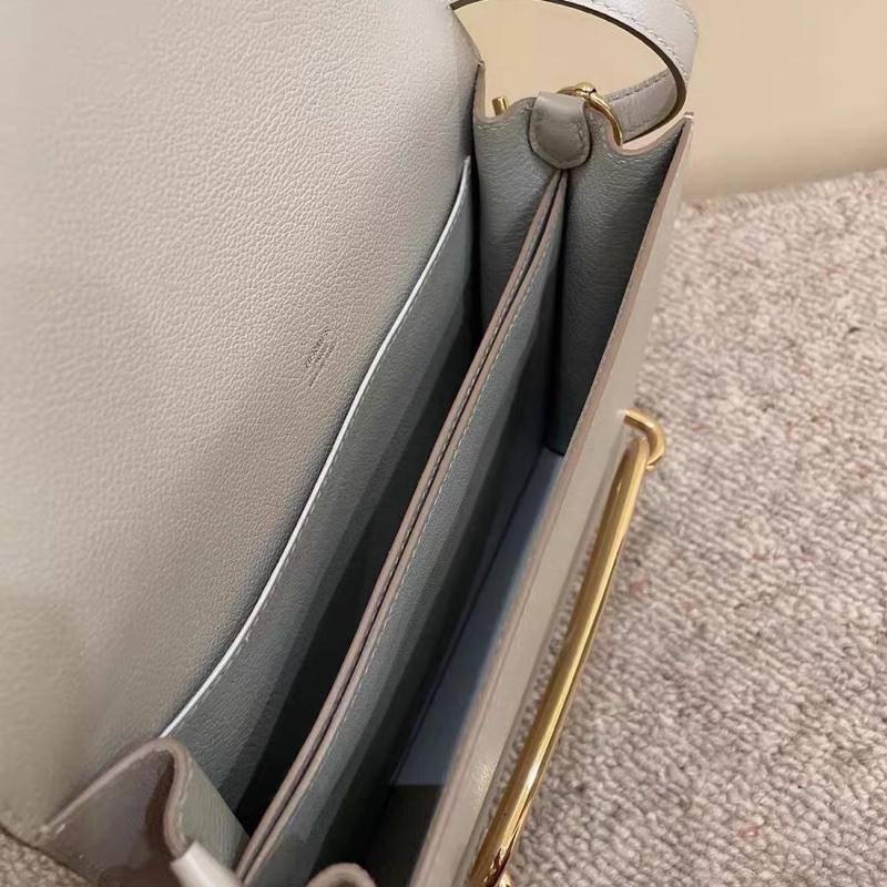 🌈Hermes🧡Roulis 23🧡珍珠灰金扣🌟98.5新🌈Evercolor皮🌟有盒🧡Roulis23🌟Roulis🌟豬鼻子🌟愛馬仕-1