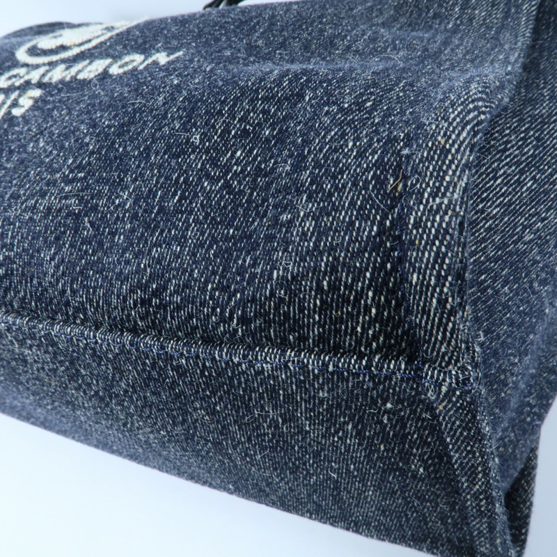 CHANEL 帆布Deauville Tote銀扣鏈帶手挽肩背兩用袋-5