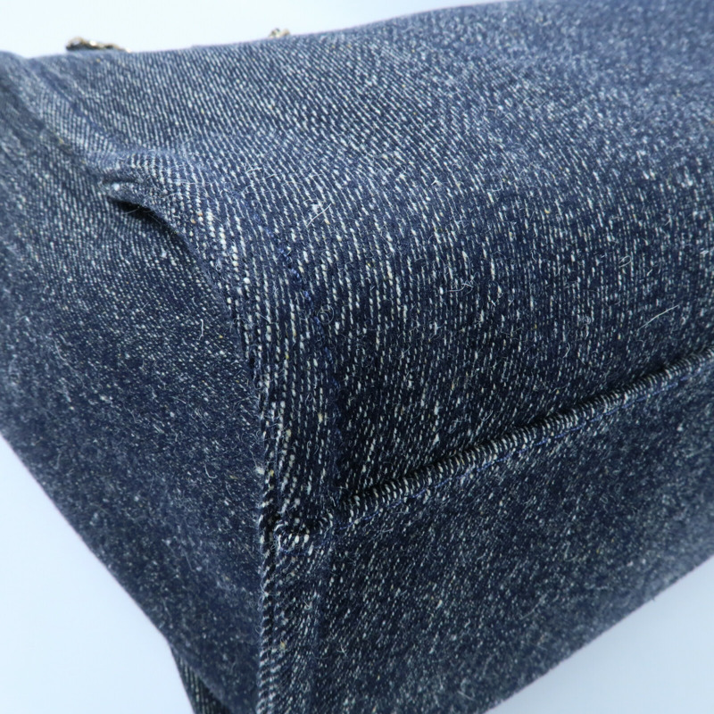 CHANEL 帆布Deauville Tote銀扣鏈帶手挽肩背兩用袋-6