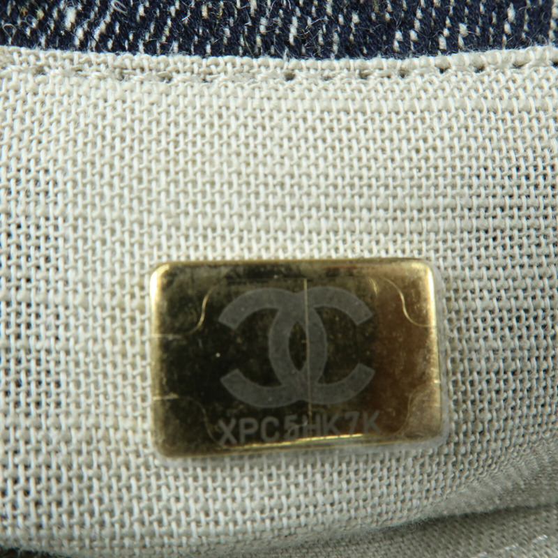 CHANEL 帆布Deauville Tote銀扣鏈帶手挽肩背兩用袋-13