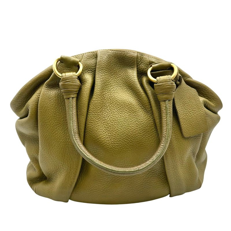 【美收精品】Prada 芥末綠手提包 C-395【隔月月中將轉賣至日本 上架期限30天】-1