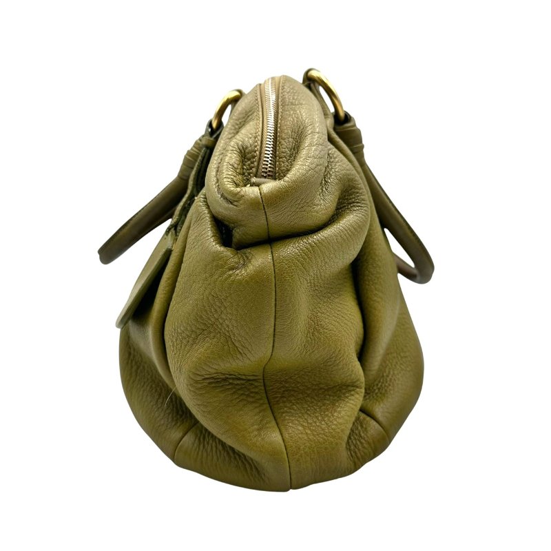 【美收精品】Prada 芥末綠手提包 C-395【隔月月中將轉賣至日本 上架期限30天】-3