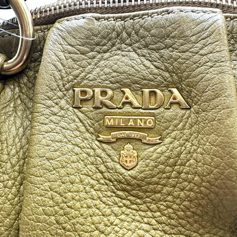 【美收精品】Prada 芥末綠手提包 C-395【隔月月中將轉賣至日本 上架期限30天】-8