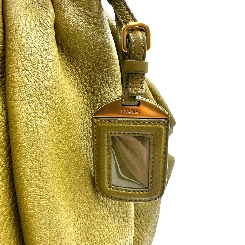 【美收精品】Prada 芥末綠手提包 C-395【隔月月中將轉賣至日本 上架期限30天】-11