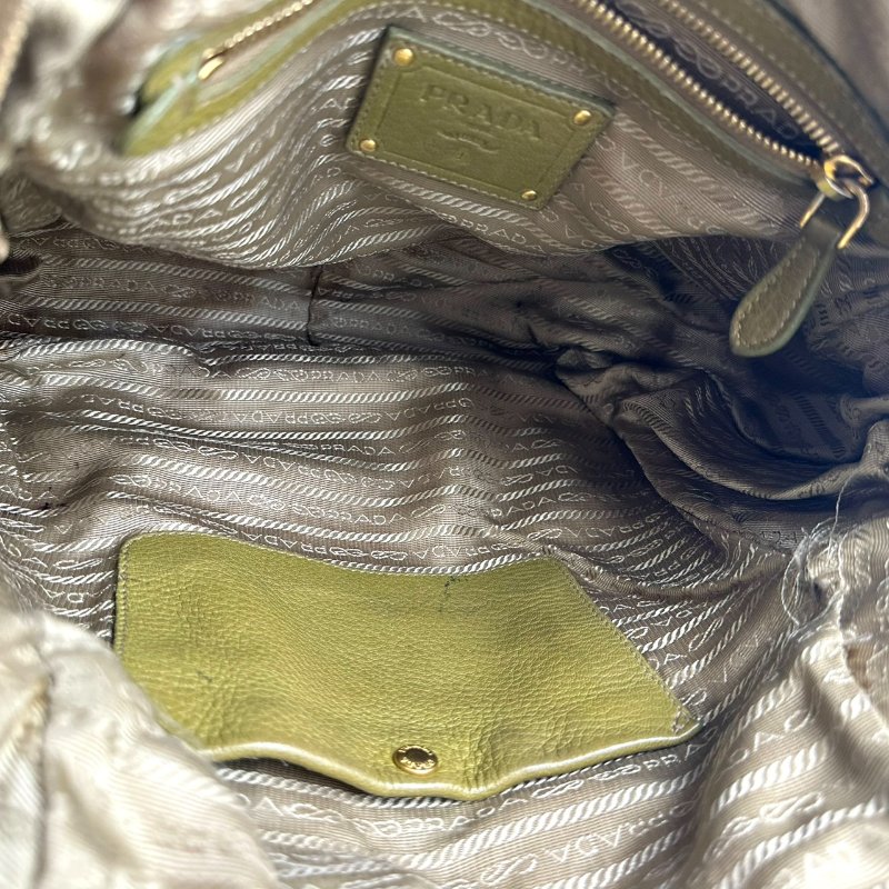 【美收精品】Prada 芥末綠手提包 C-395【隔月月中將轉賣至日本 上架期限30天】-16