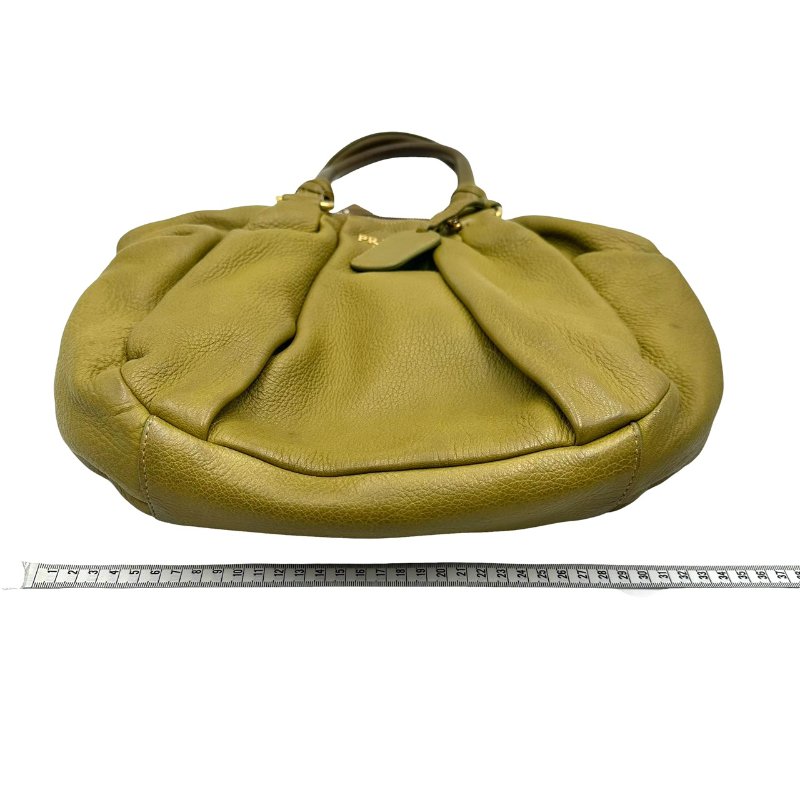 【美收精品】Prada 芥末綠手提包 C-395【隔月月中將轉賣至日本 上架期限30天】-19