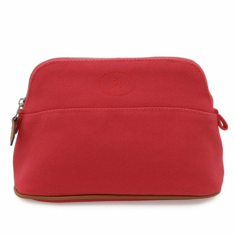 愛馬仕 Bolide Pouch 20 手提包 多功能帆布皮革 玫紅色-1