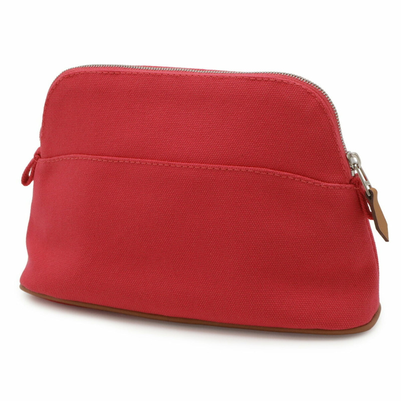 愛馬仕 Bolide Pouch 20 手提包 多功能帆布皮革 玫紅色-2