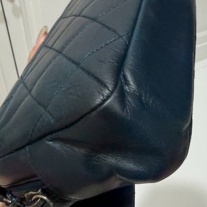 Chanel 香奈兒 孟買 CF 海軍藍 油蠟牛皮 Easy Coco 肩背包 斜背包 手提包 側背包-8