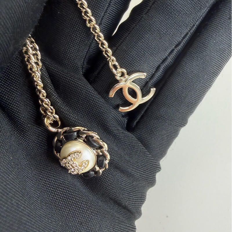 CHANEL｜皮穿珍珠項鍊-4