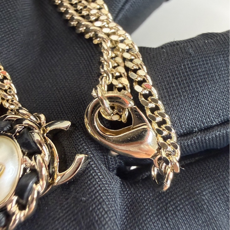 CHANEL｜皮穿珍珠項鍊-5