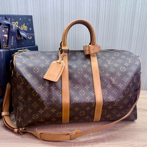 LV M41418 KEEPALL 45背帶款兩用旅行包旅行袋