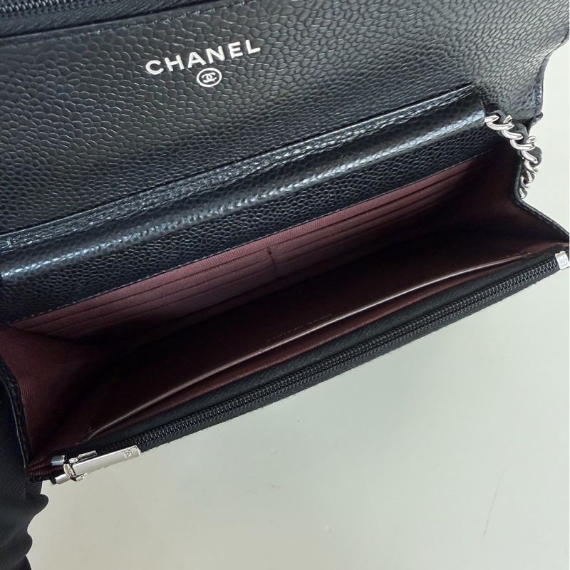 CHANEL｜ 經典款WOC 黑銀-8