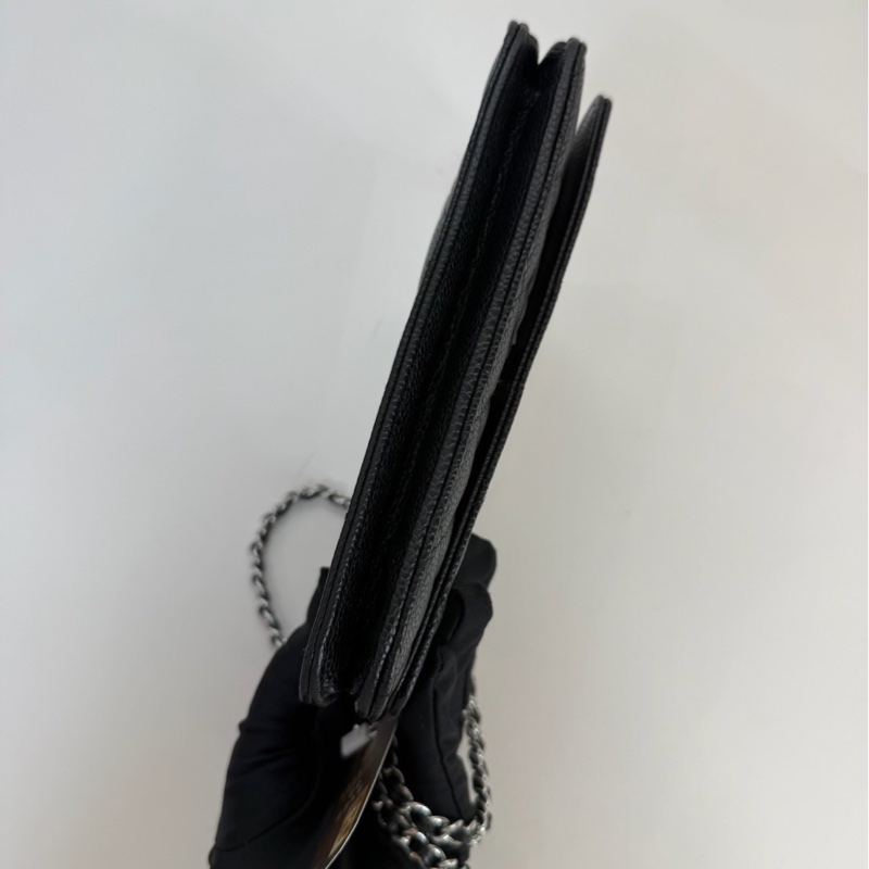 CHANEL｜ 經典款WOC 黑銀-10