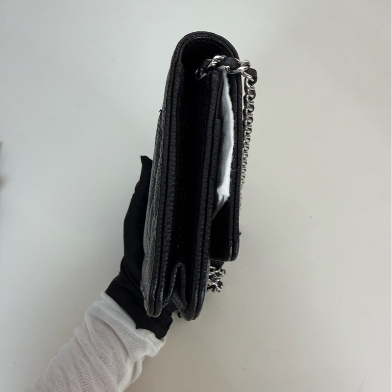 CHANEL｜ 經典款WOC 黑銀-11
