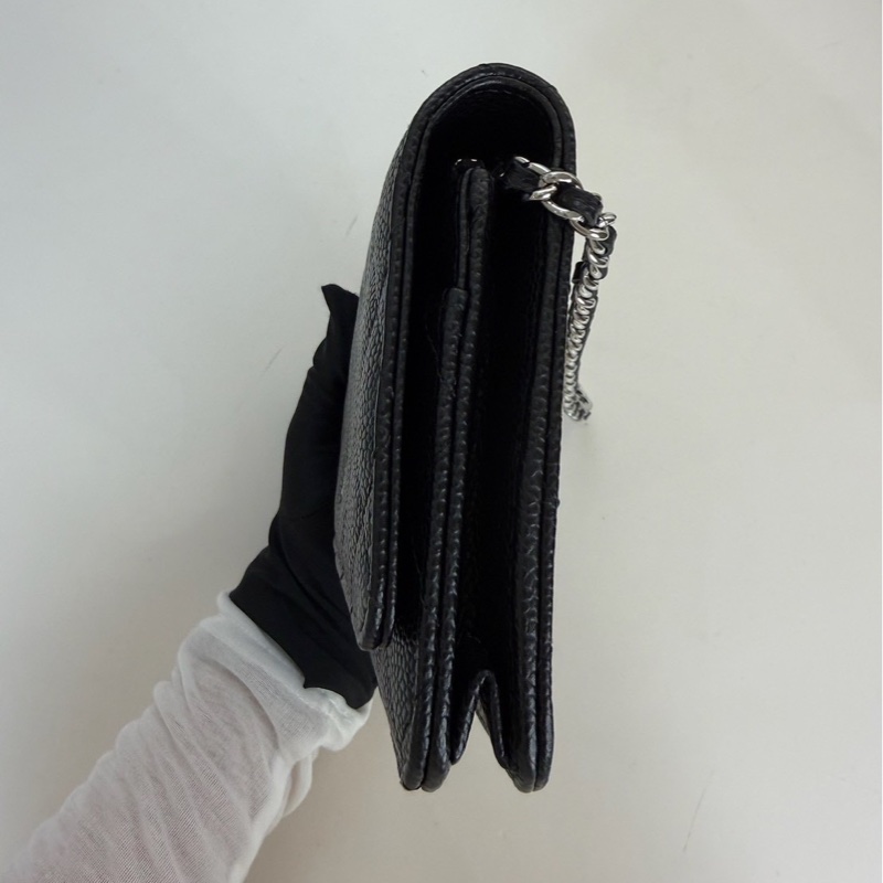 CHANEL｜ 經典款WOC 黑銀-12