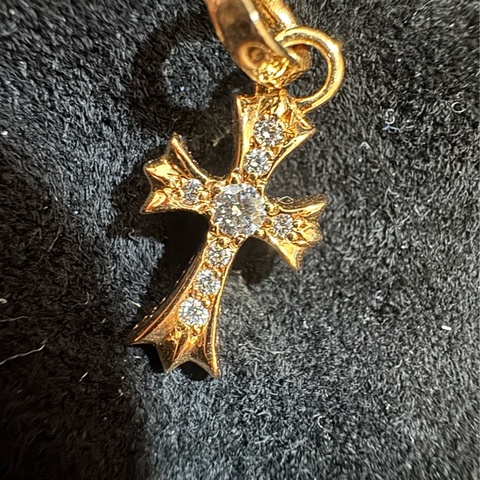 chrome hearts 22k克羅心白鑽十字架