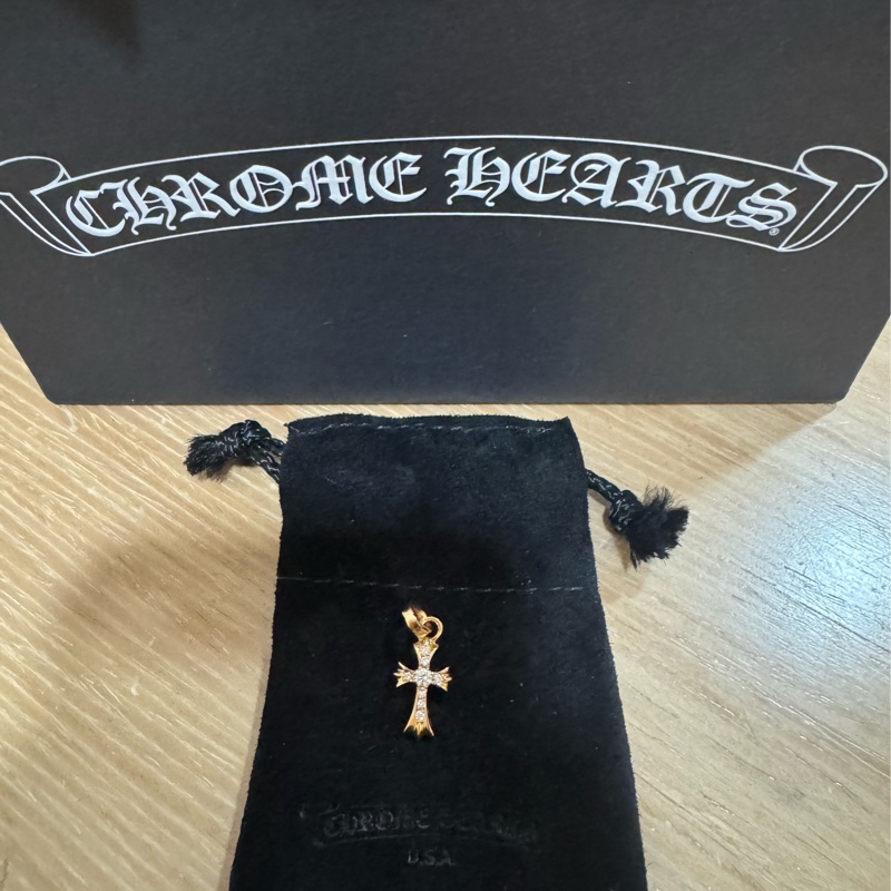 chrome hearts 22k克羅心白鑽十字架-5