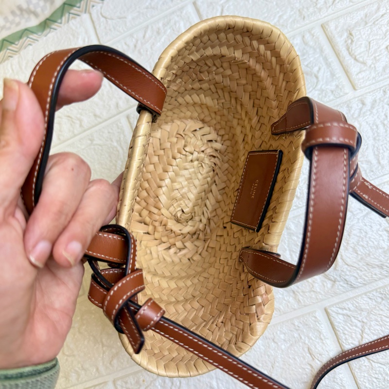 凱旋門草編包Celine Nano Triomphe Basket Bag (Classic Panier) 金棕色-4