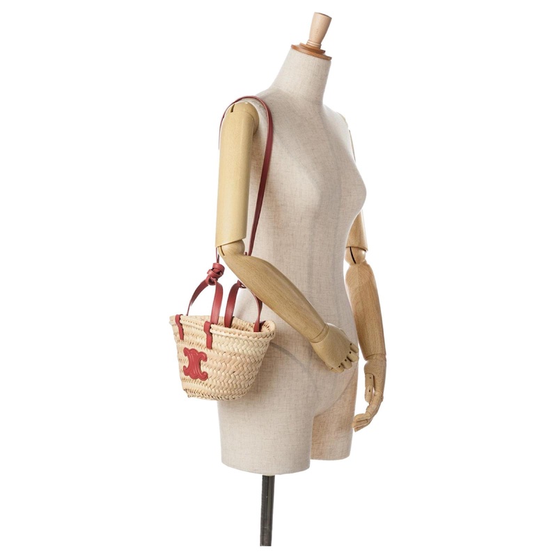 凱旋門草編包Celine Nano Triomphe Basket Bag (Classic Panier) 金棕色-5