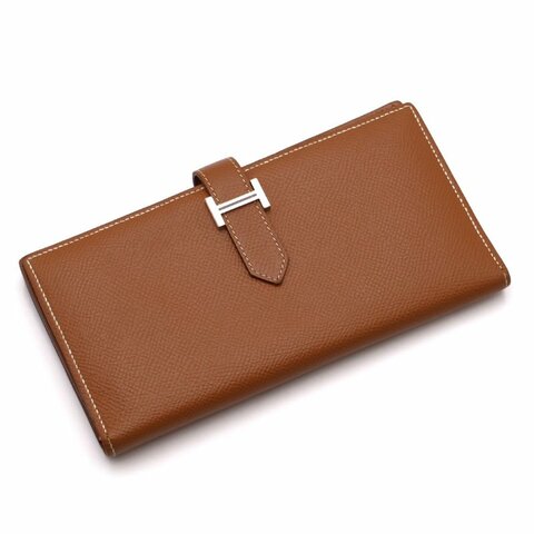 HERMES Bearn雙折長夾 - 金棕銀 D