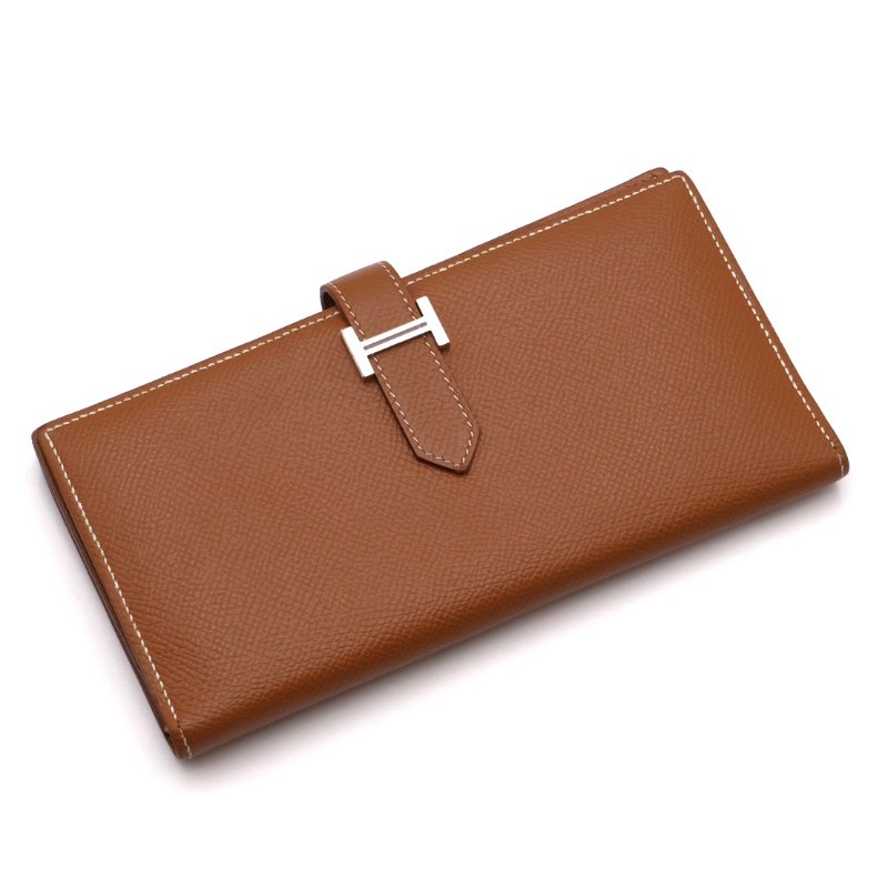 HERMES Bearn雙折長夾 - 金棕銀 D-0