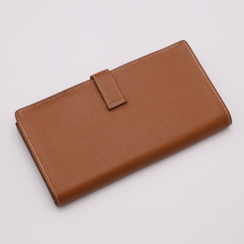 HERMES Bearn雙折長夾 - 金棕銀 D-1