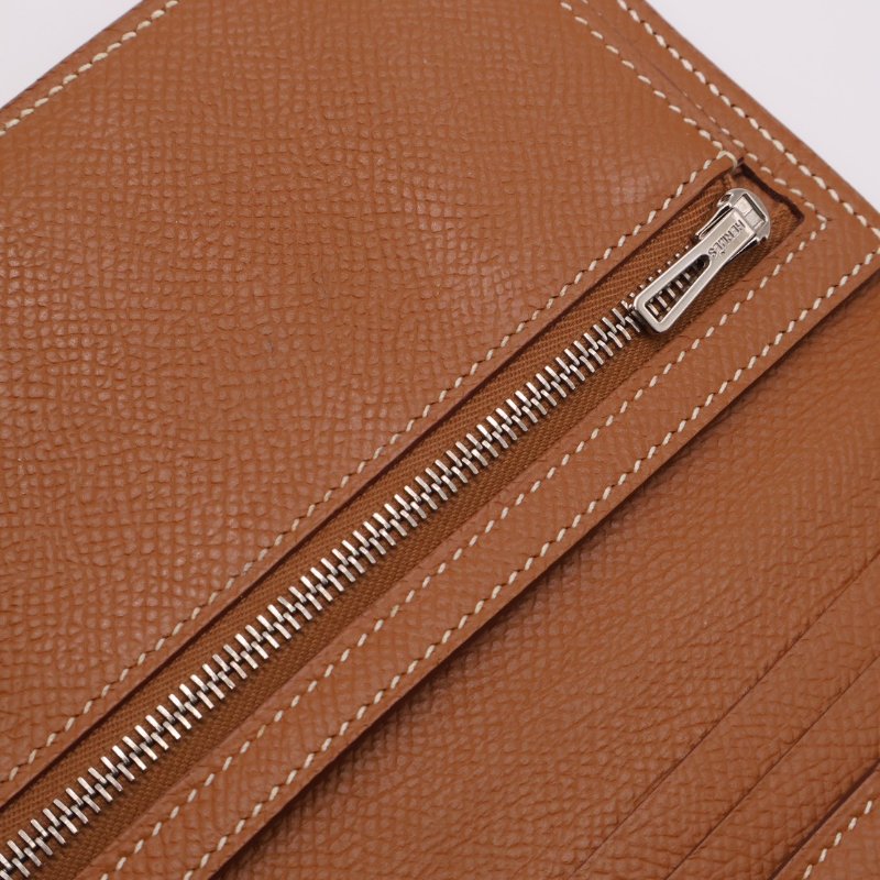 HERMES Bearn雙折長夾 - 金棕銀 D-3