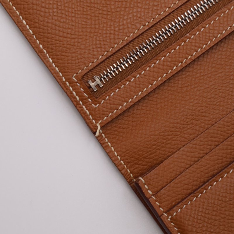 HERMES Bearn雙折長夾 - 金棕銀 D-4