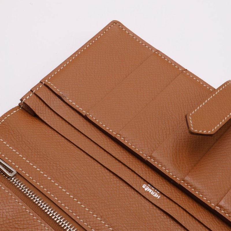 HERMES Bearn雙折長夾 - 金棕銀 D-6