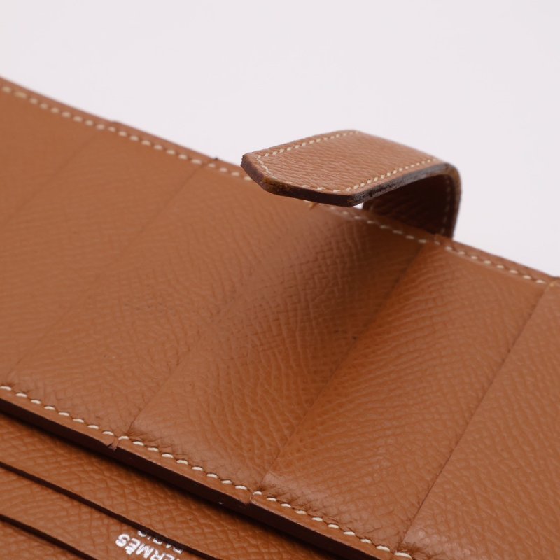 HERMES Bearn雙折長夾 - 金棕銀 D-7