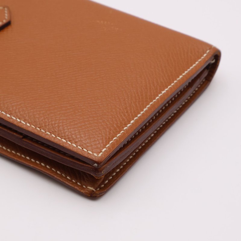 HERMES Bearn雙折長夾 - 金棕銀 D-11