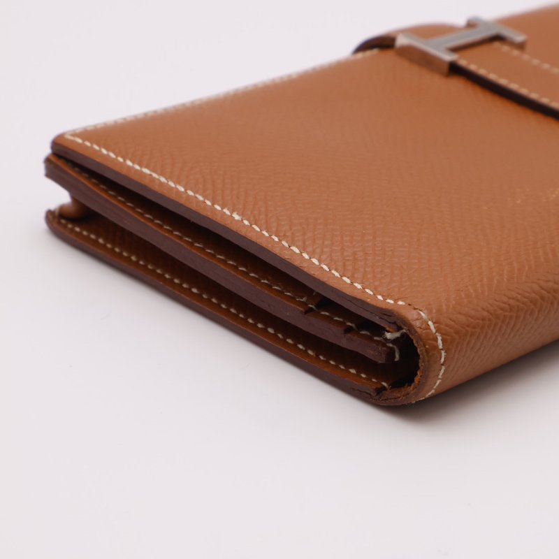 HERMES Bearn雙折長夾 - 金棕銀 D-12