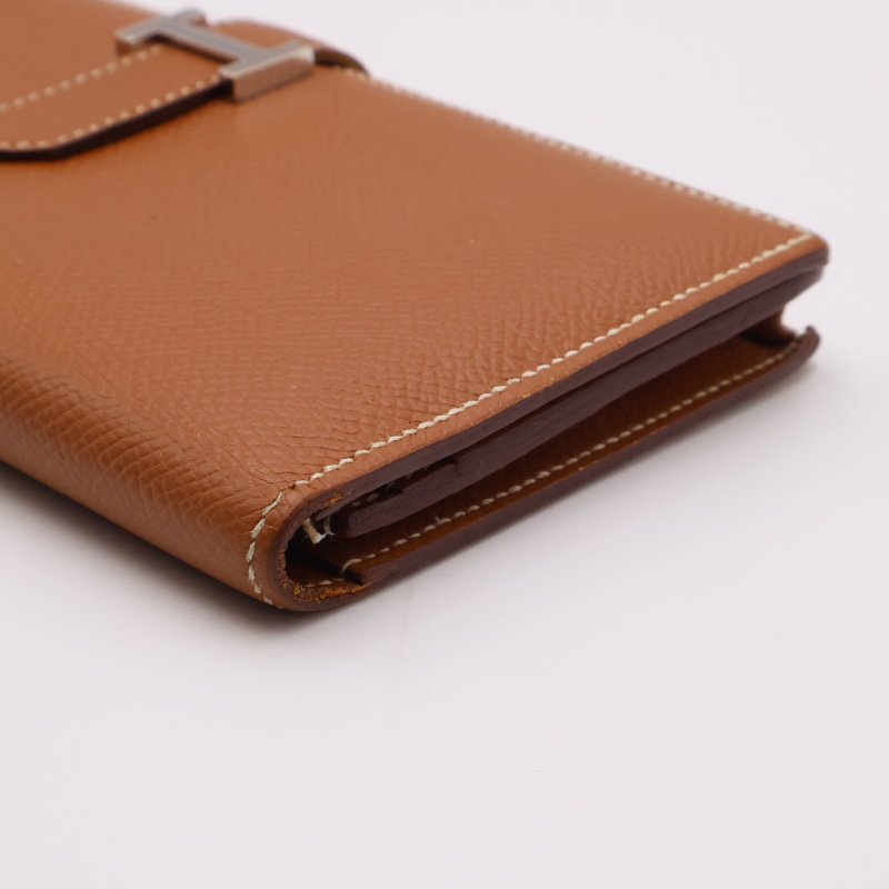 HERMES Bearn雙折長夾 - 金棕銀 D-13