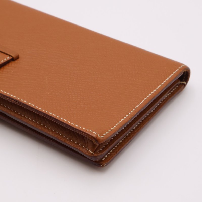 HERMES Bearn雙折長夾 - 金棕銀 D-15