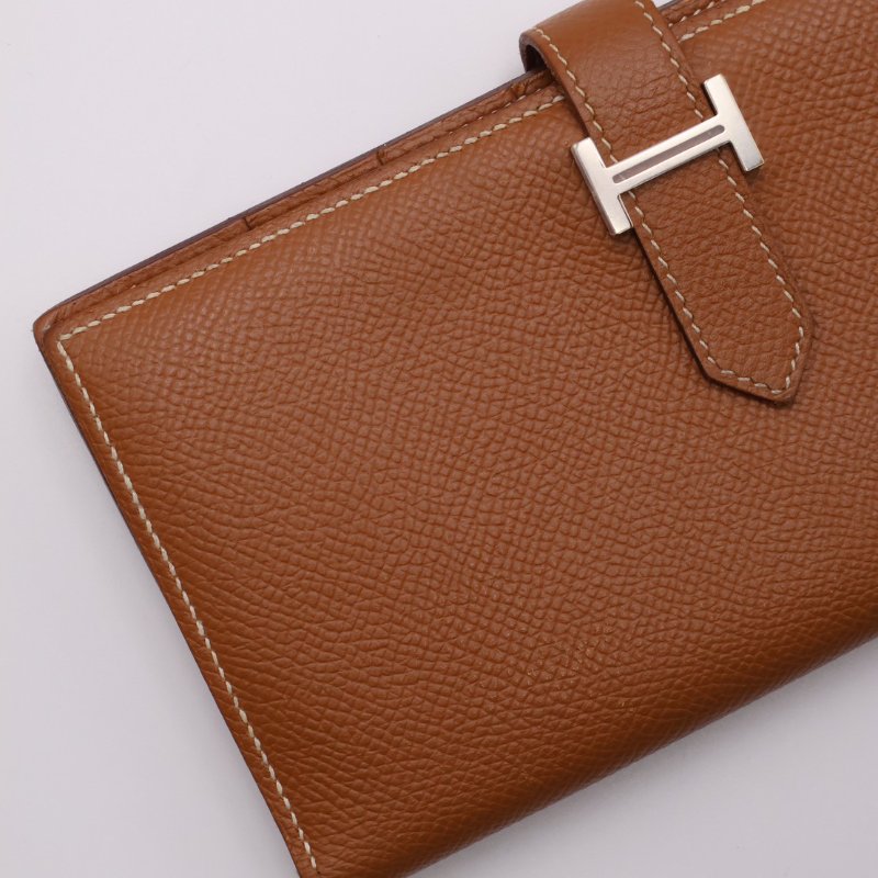 HERMES Bearn雙折長夾 - 金棕銀 D-16