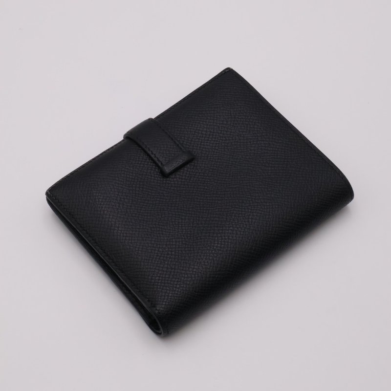 HERMES Bearn雙折短夾 - 黑玫瑰金 D-1