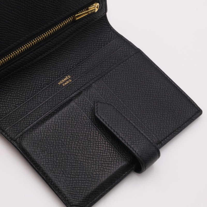 HERMES Bearn雙折短夾 - 黑玫瑰金 D-3