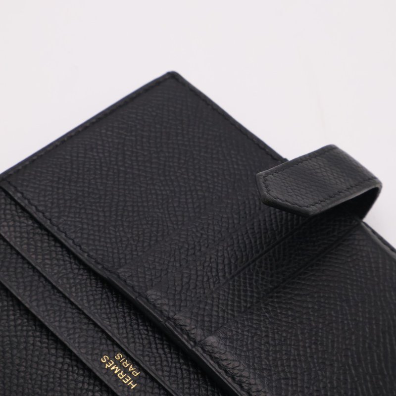 HERMES Bearn雙折短夾 - 黑玫瑰金 D-4