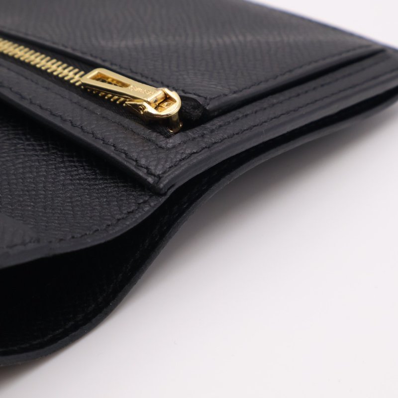 HERMES Bearn雙折短夾 - 黑玫瑰金 D-9