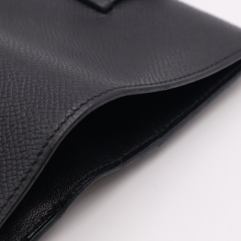 HERMES Bearn雙折短夾 - 黑玫瑰金 D-11