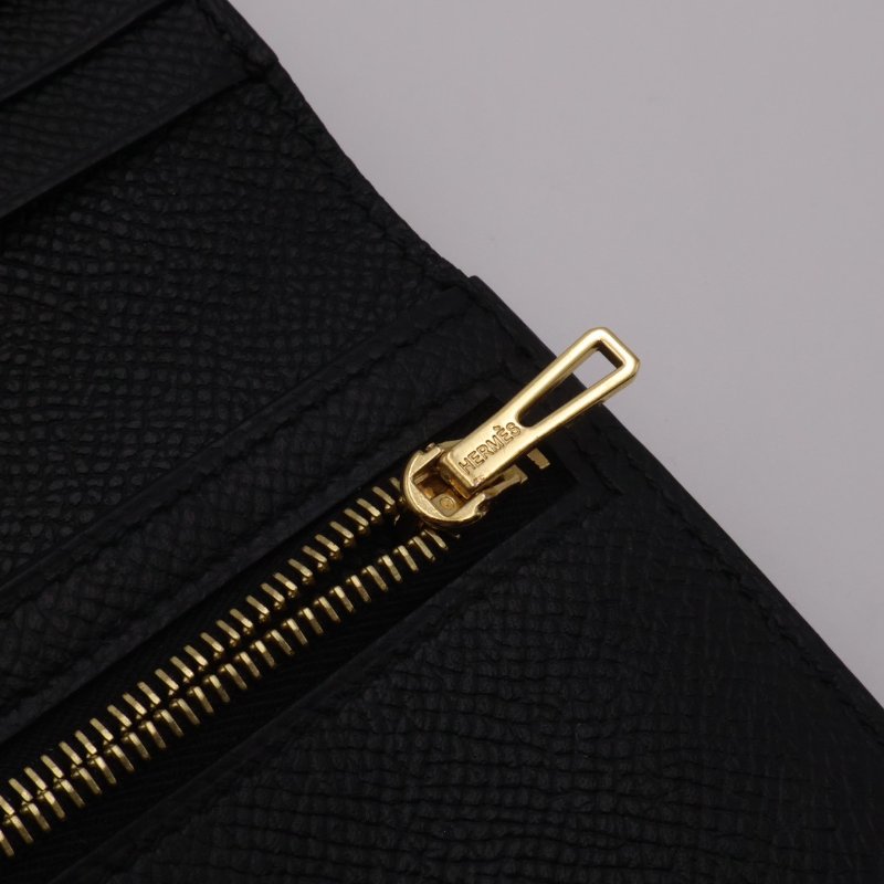 HERMES Bearn雙折短夾 - 黑玫瑰金 D-13