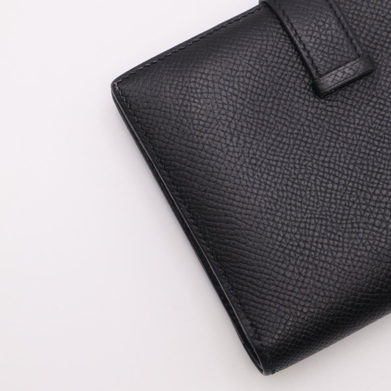 HERMES Bearn雙折短夾 - 黑玫瑰金 D-20