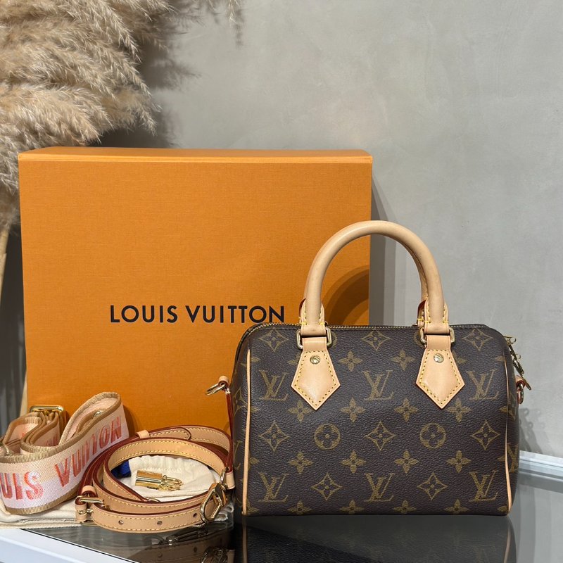 LOUIS VUITTON Speedy bandouliere 20 - 米邊背帶-13
