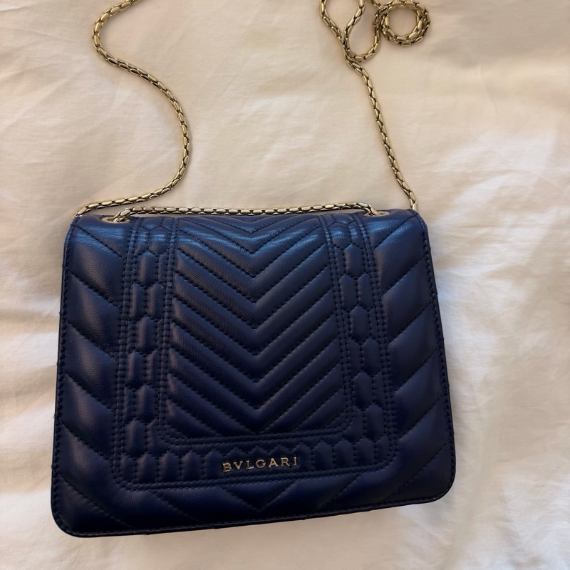 Bulgari Serpenti Forever 寶格麗皮革鏈帶包 海軍藍-2