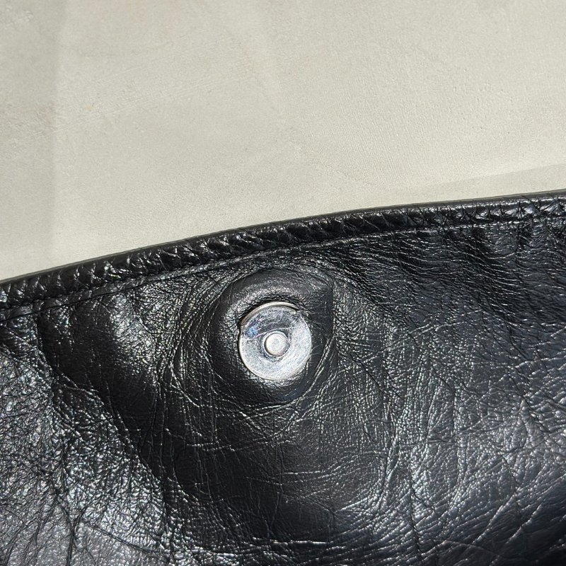 YSL Niki 小牛皮手袋 - 中號黑字銀鍊-8