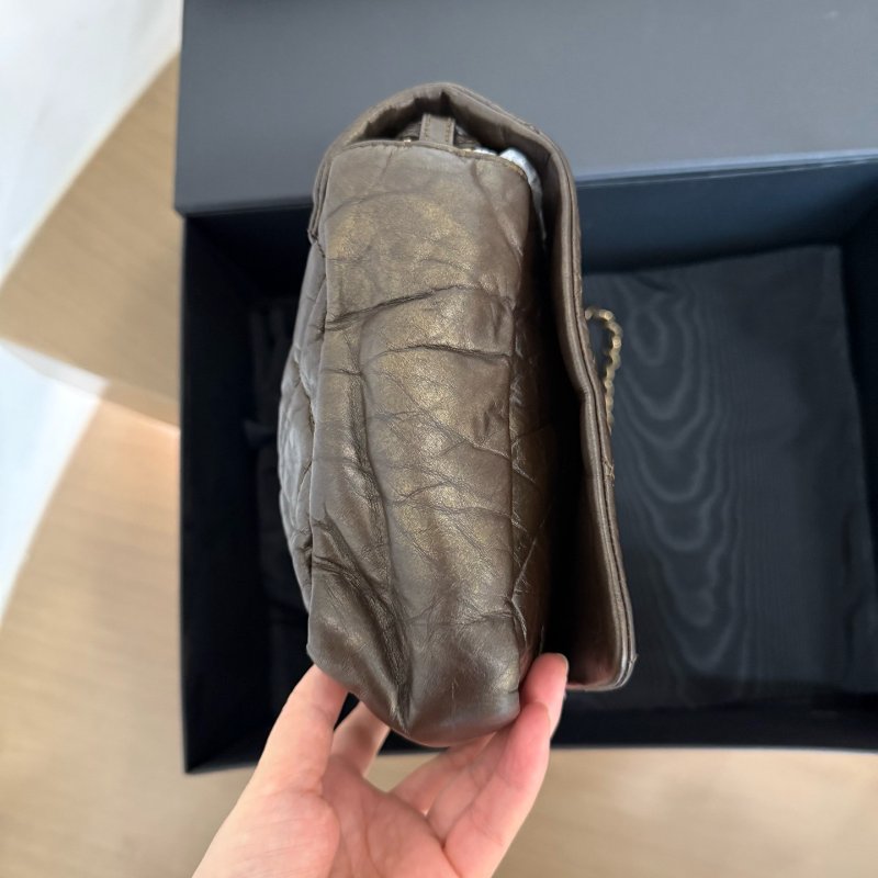 香奈兒/Chanel 油蠟皮耐磨 口蓋鏈條包-2