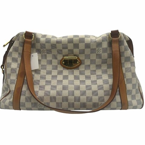 【美收精品】Louis Vuitton 白色棋盤手提包 C-360【隔月月中將轉賣至日本 上架期限30天】