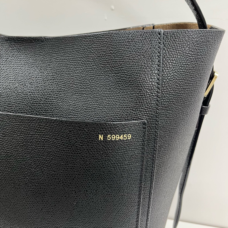 Valextra medium bucket bag 中號黑色水桶包，帶掛包、小卡-9