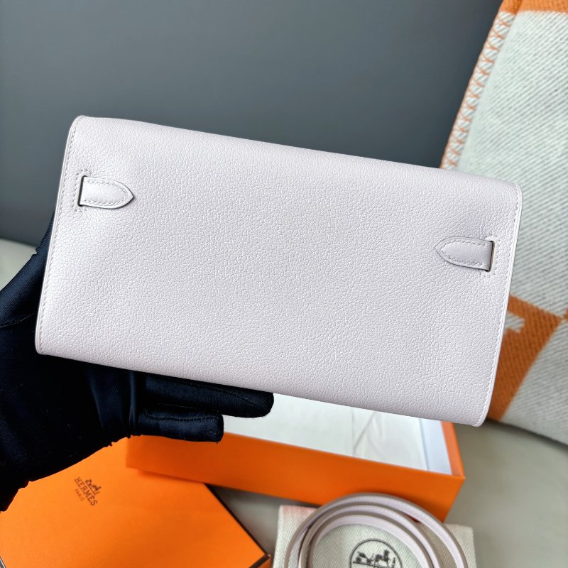近新品 愛馬仕Hermes Kelly to go Evercolor皮 夢幻紫銀扣-6